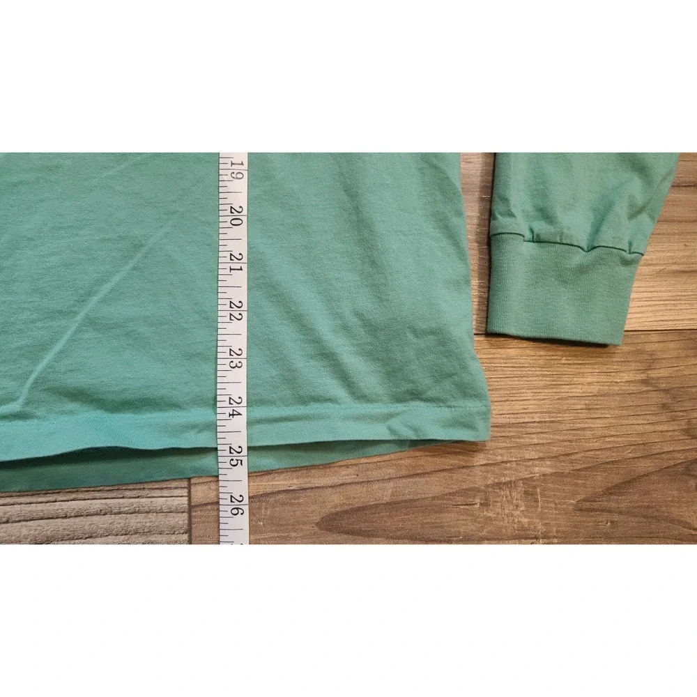 Polo‎ Ralph Lauren Long Sleeve Shirt Mens M Cotton Green Embroidered Logo FLAW